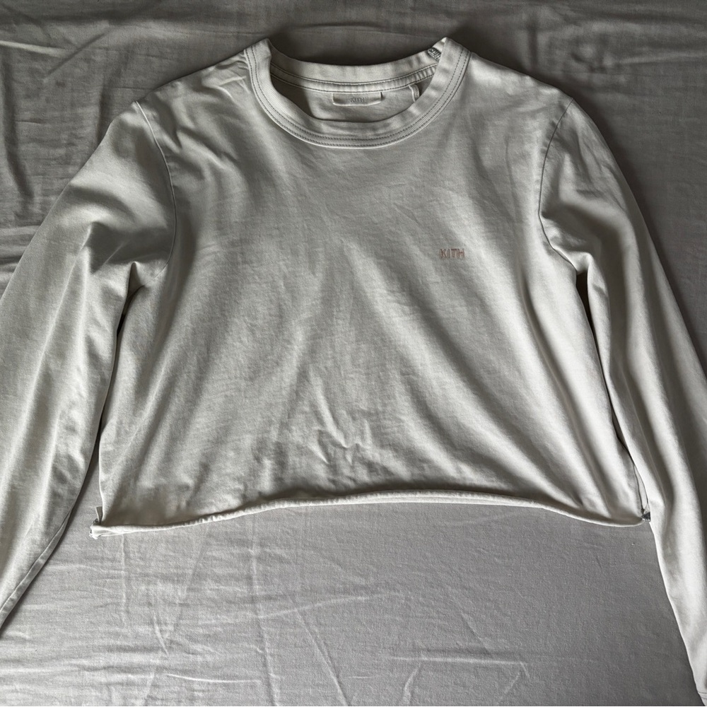 Kith Off White Long Sleeve Crop Top